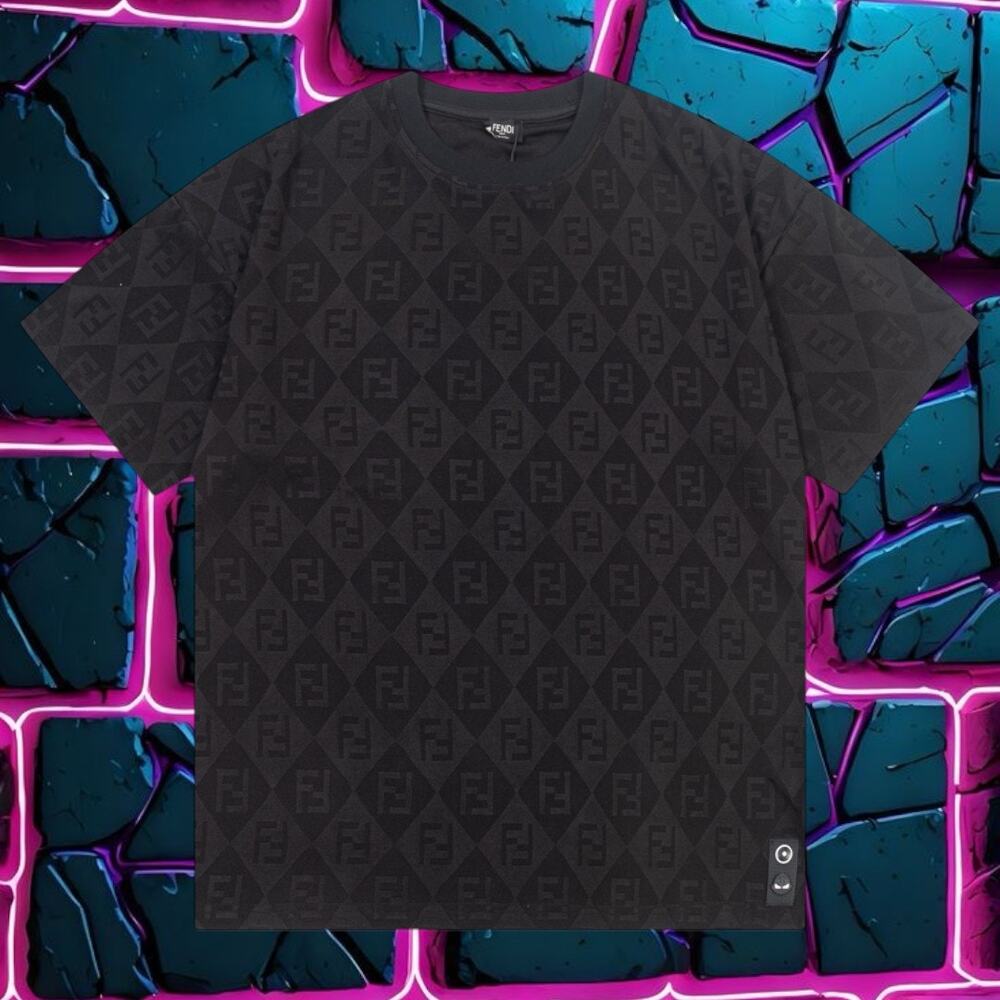 Fendi Black Short Sleeve Tee ClassicCrew Neck